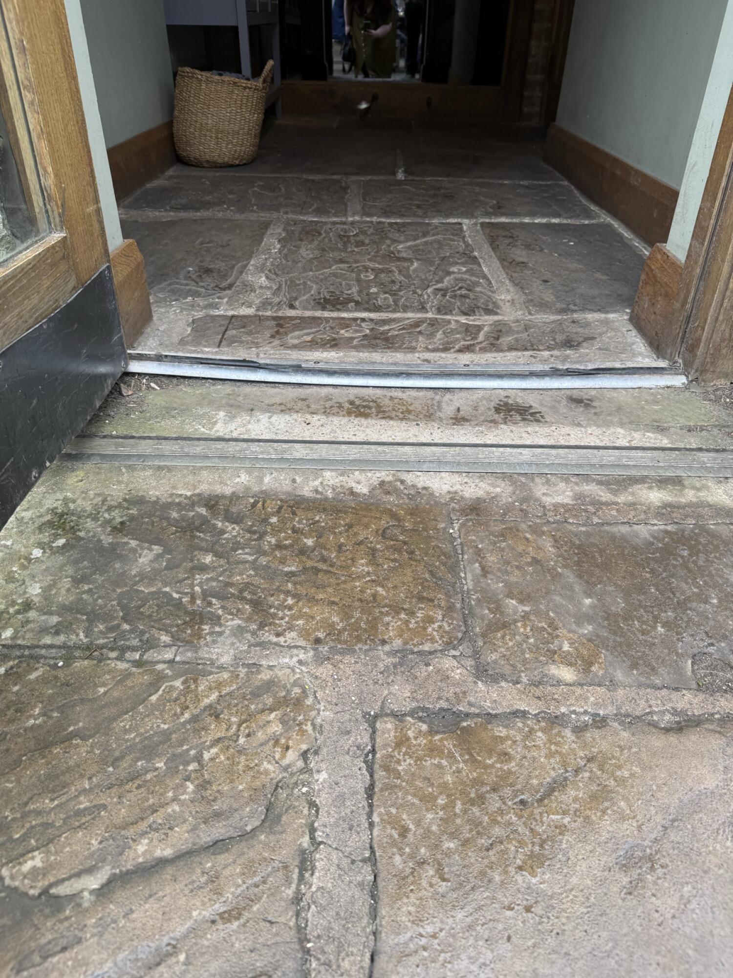 Small bump at foot of door.