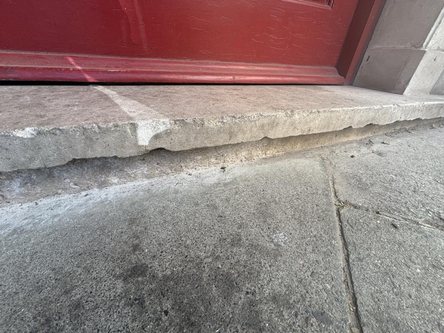 One step up before door.