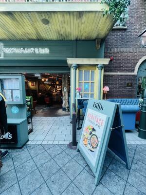 Open doorway. Restaurant interior visible beyond.