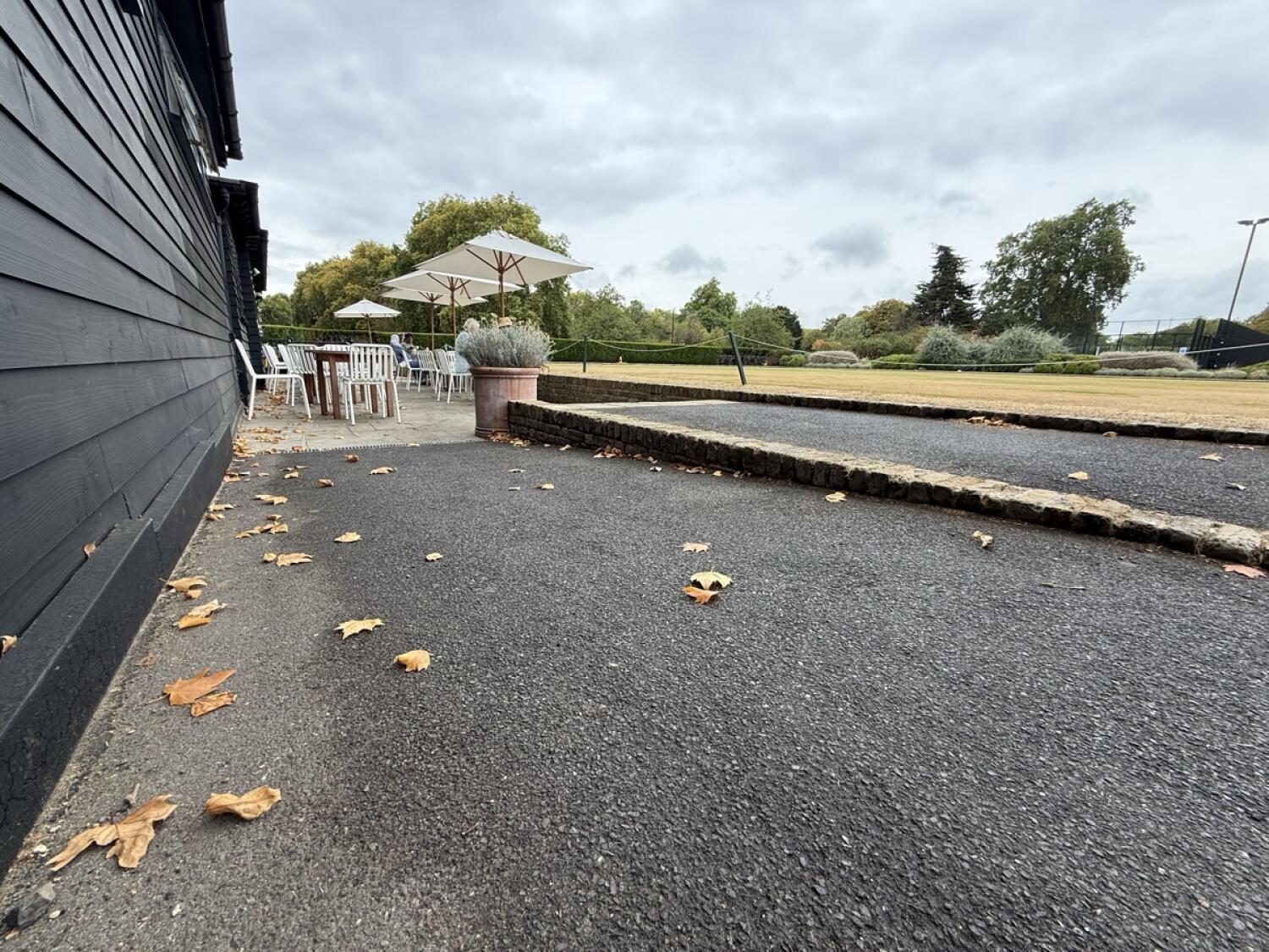 Ramp sloped down.