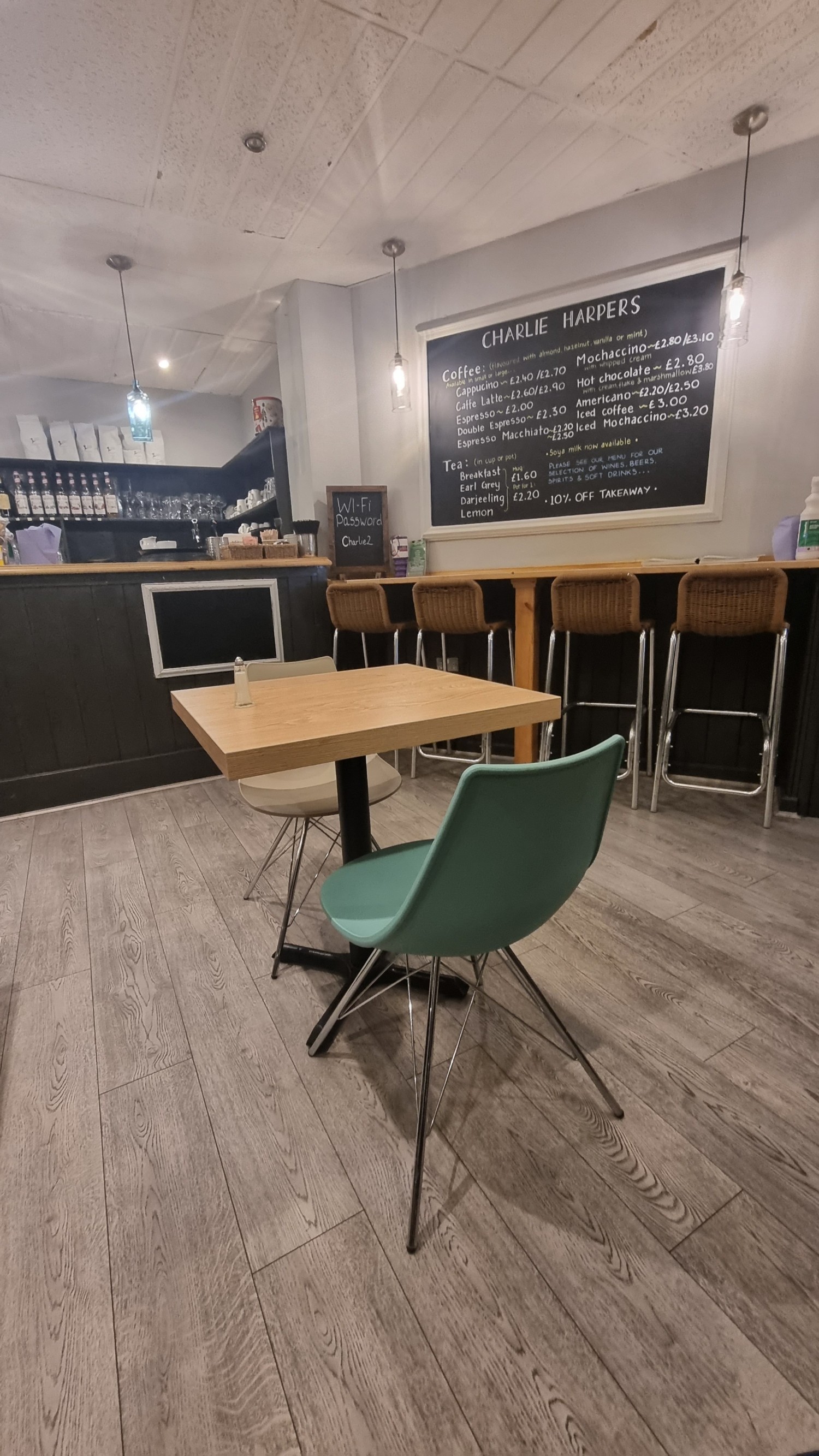 Bar stools to the side