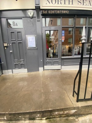 Path to entrance in front.