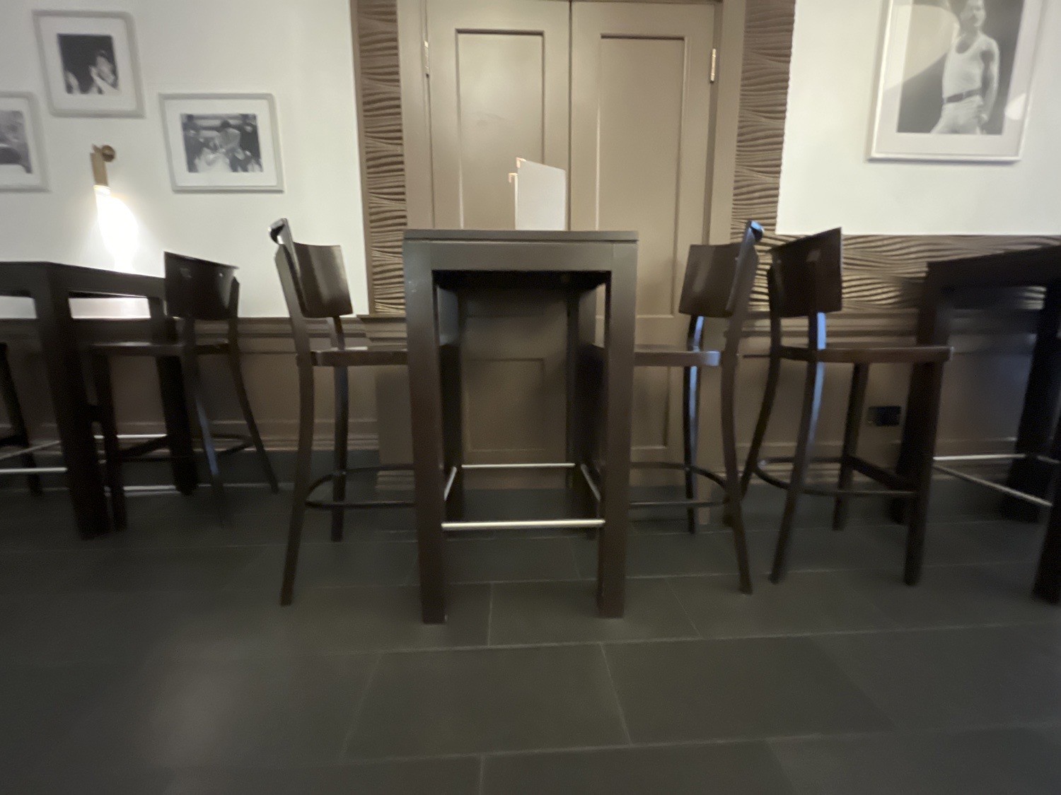 obstruction under high tables and stools