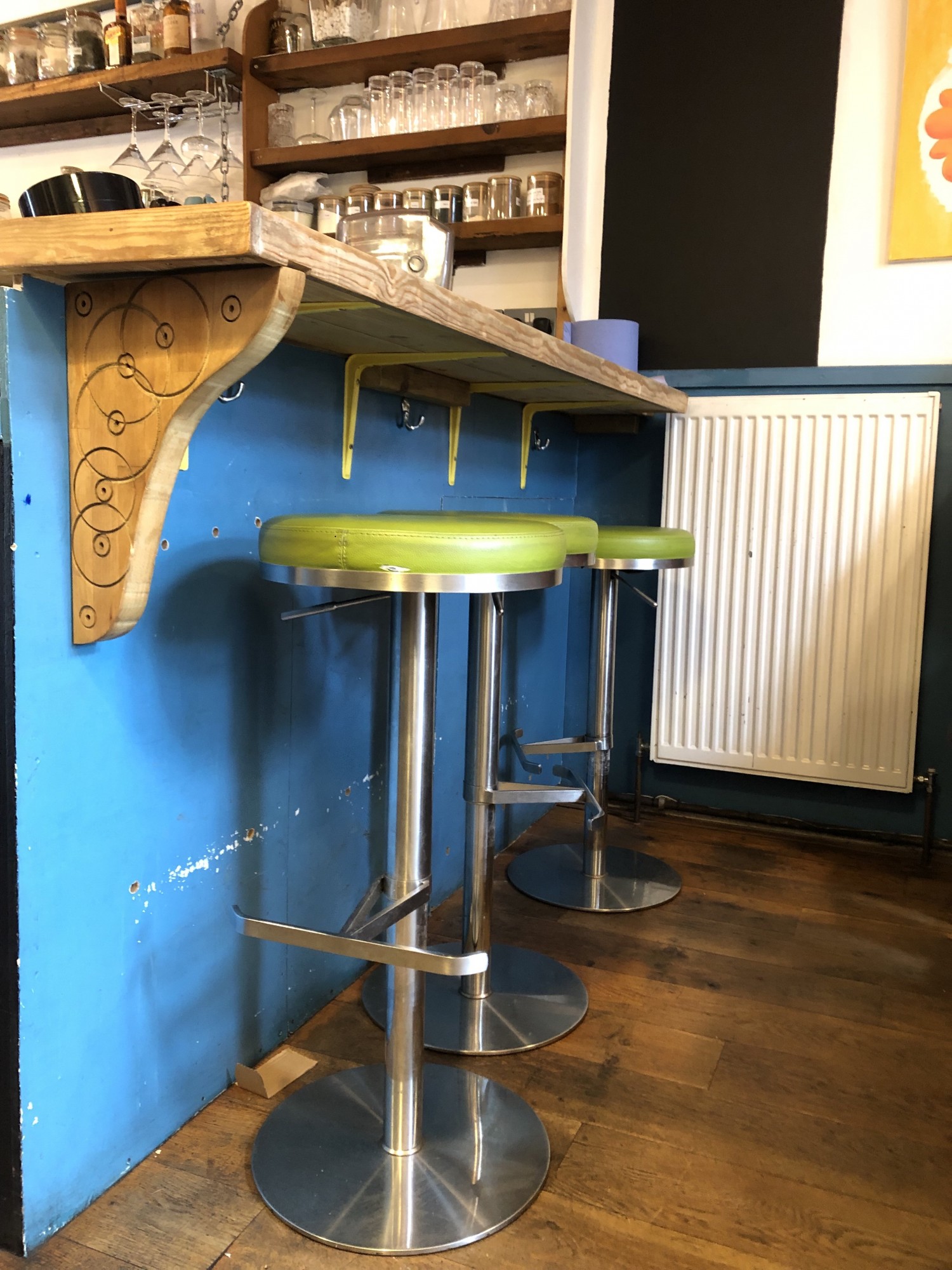 Bar stools in the back