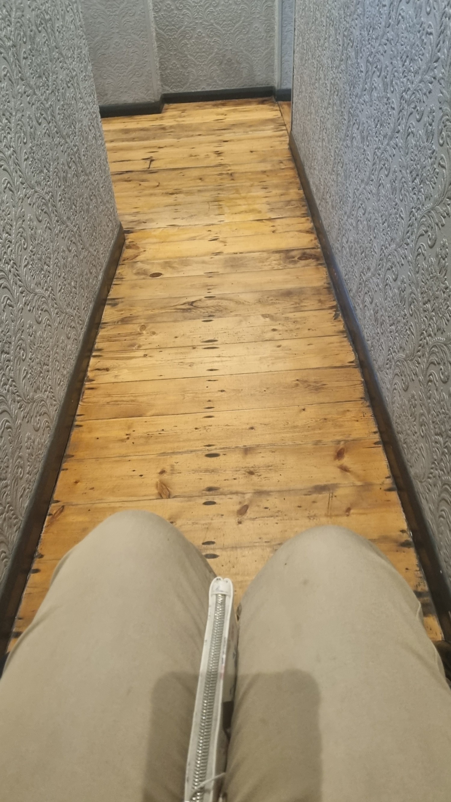 Narrow Walkway to bathroom