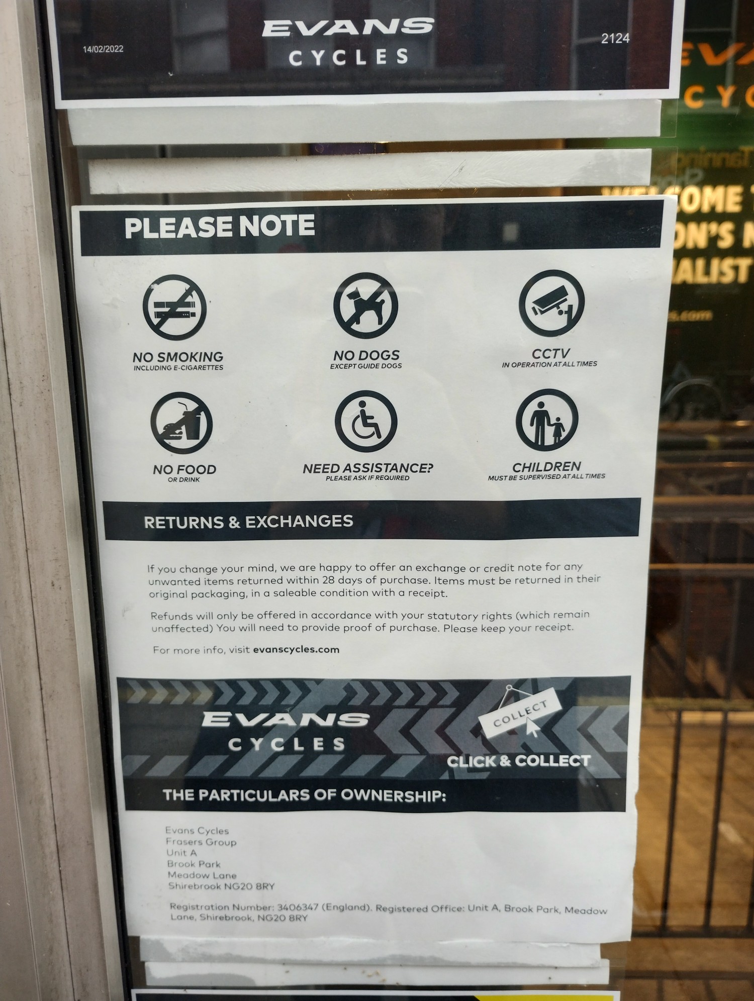 Picture of disability assistance related facilities published next to main entrance.