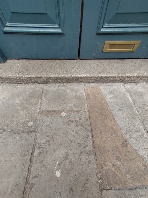 Small step on the doorway.