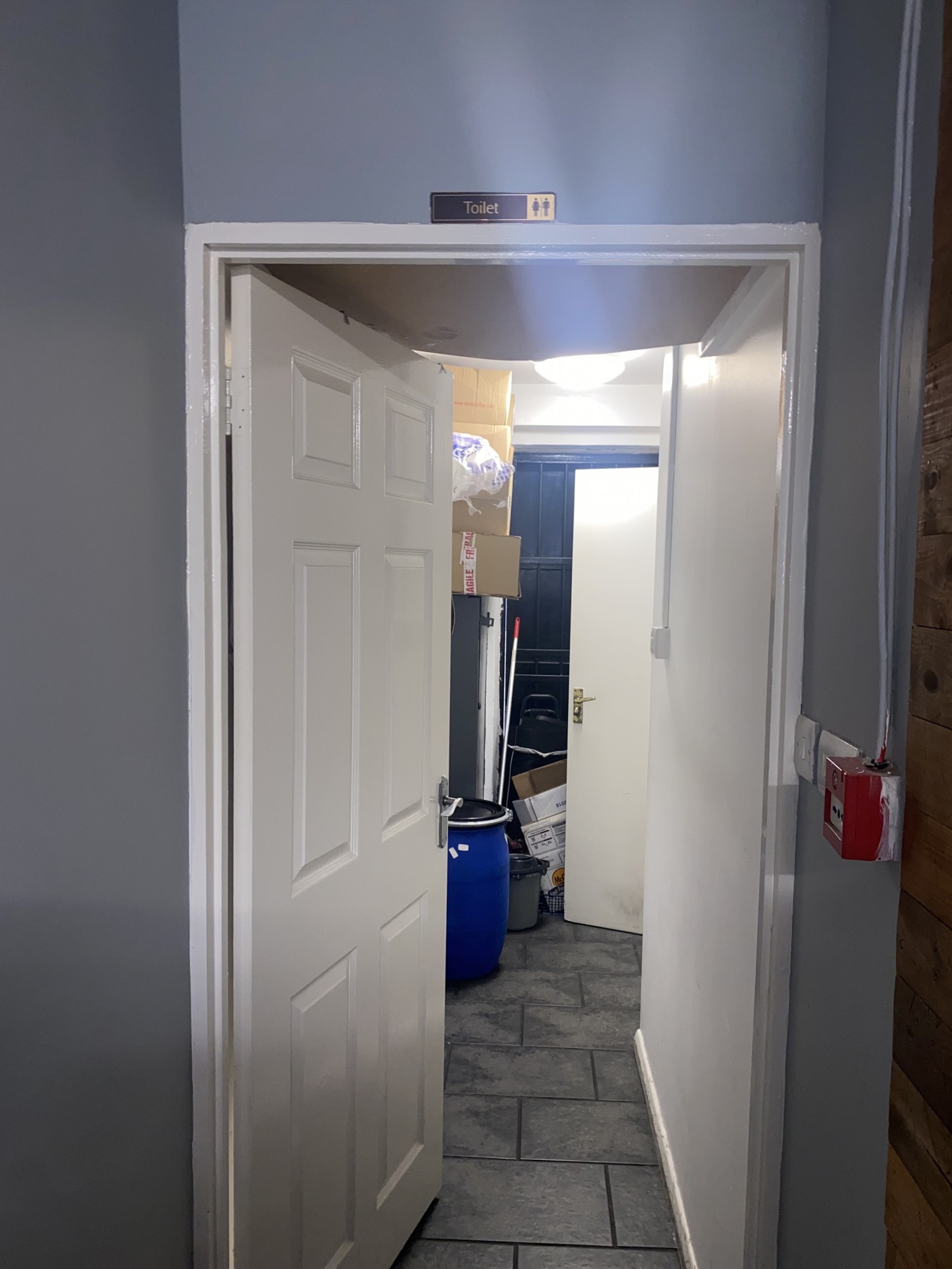 Regular entrance to bathroom