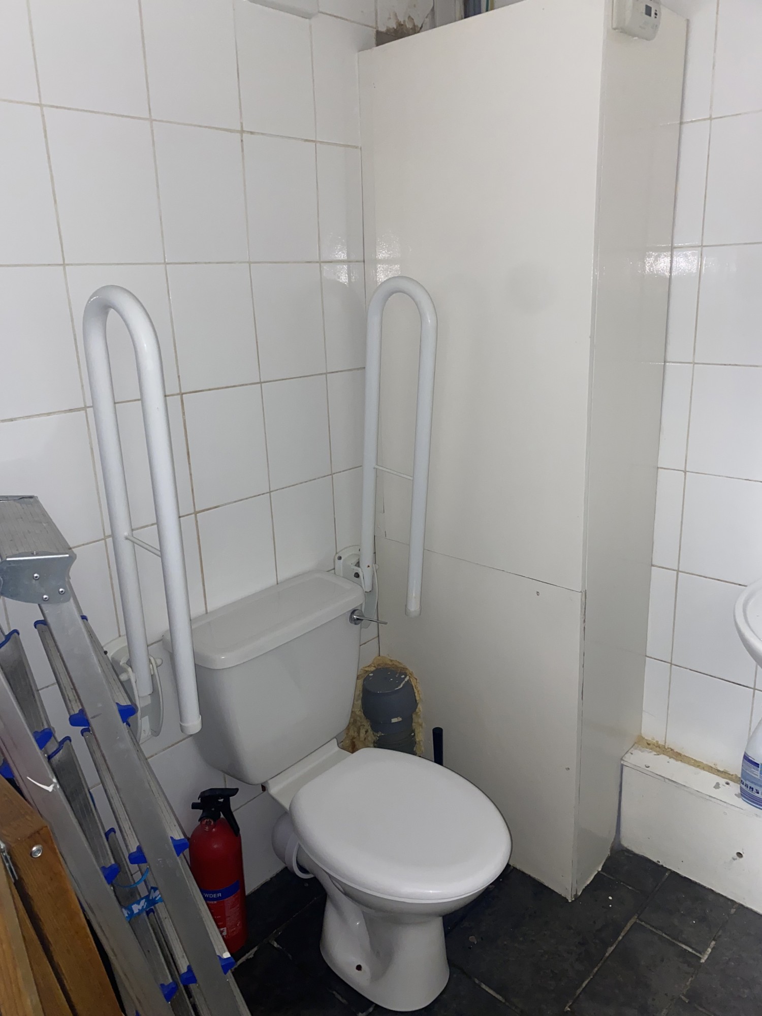 Grab rails on bathroom