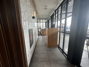 After lift. Pathway to main entrance straight ahead.