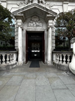 View of alternative entrance of Wild Honey from the street. The bar is accessible via the entrance that goes into main lobby of Sofitel Hotel.