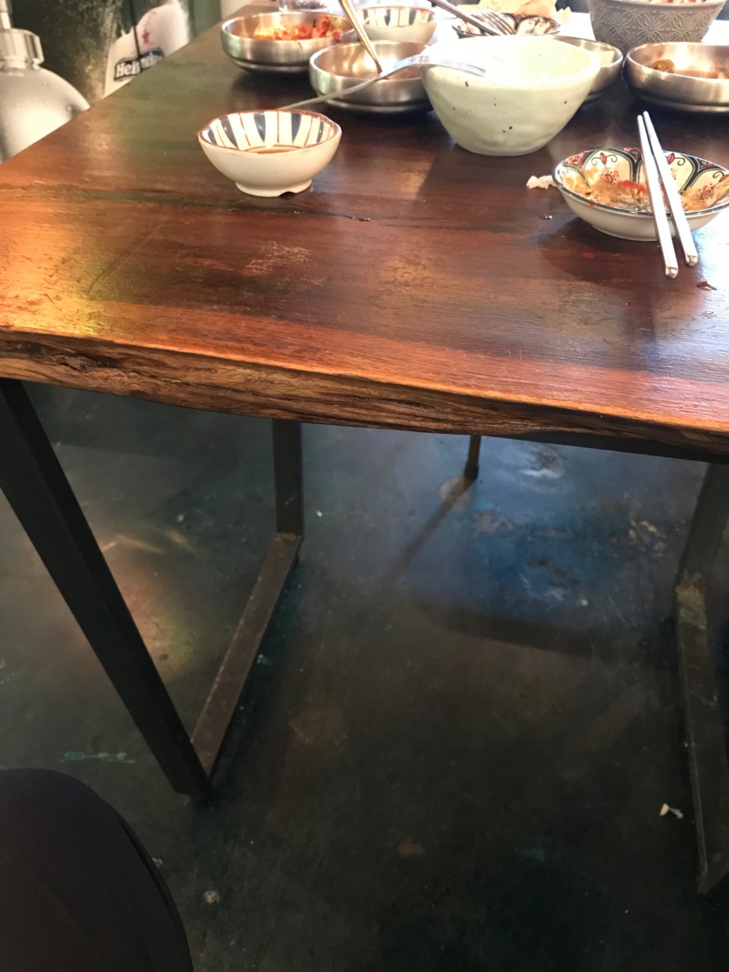 Clear under tables