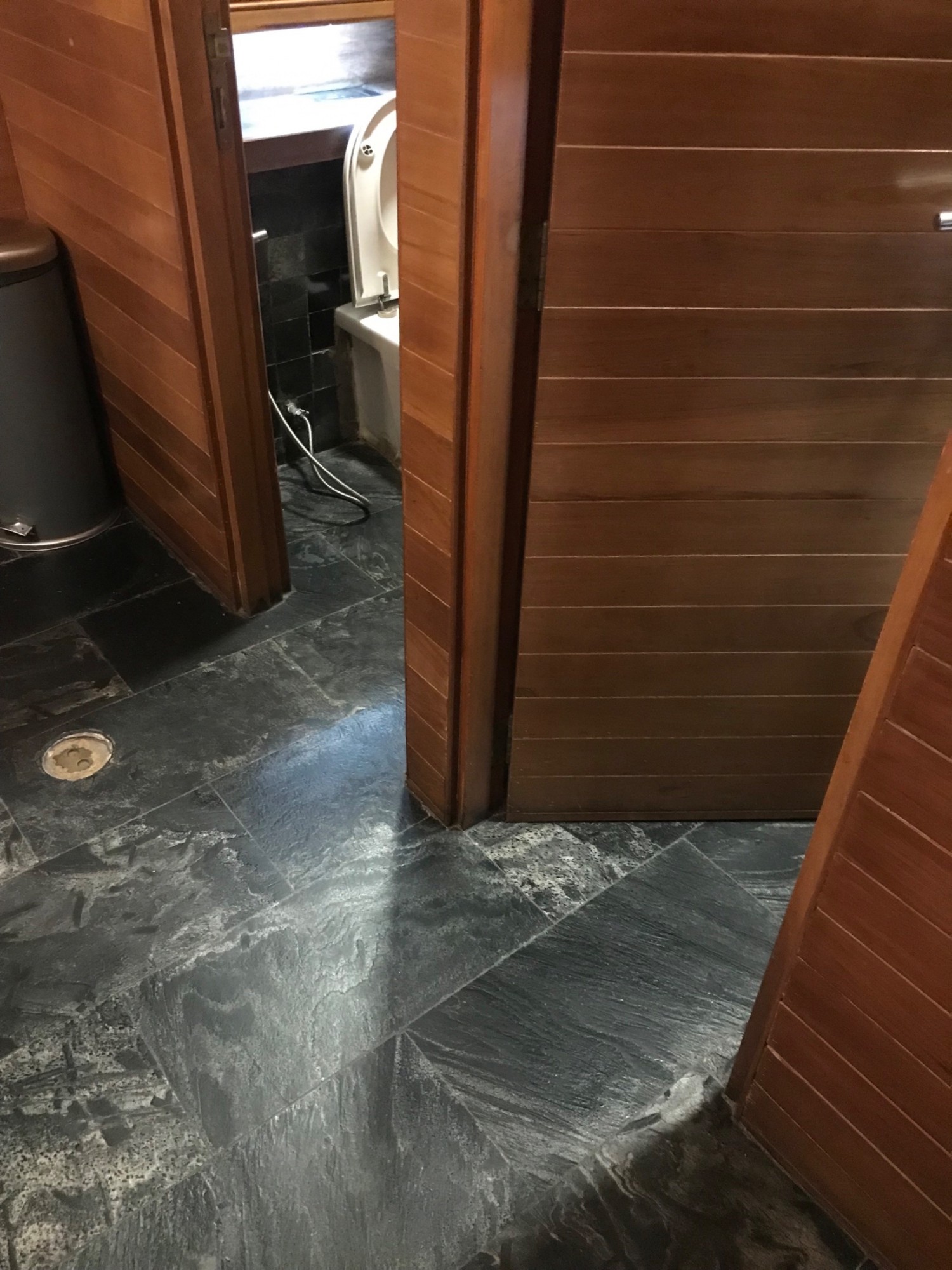 Two regular bathrooms with small doorways