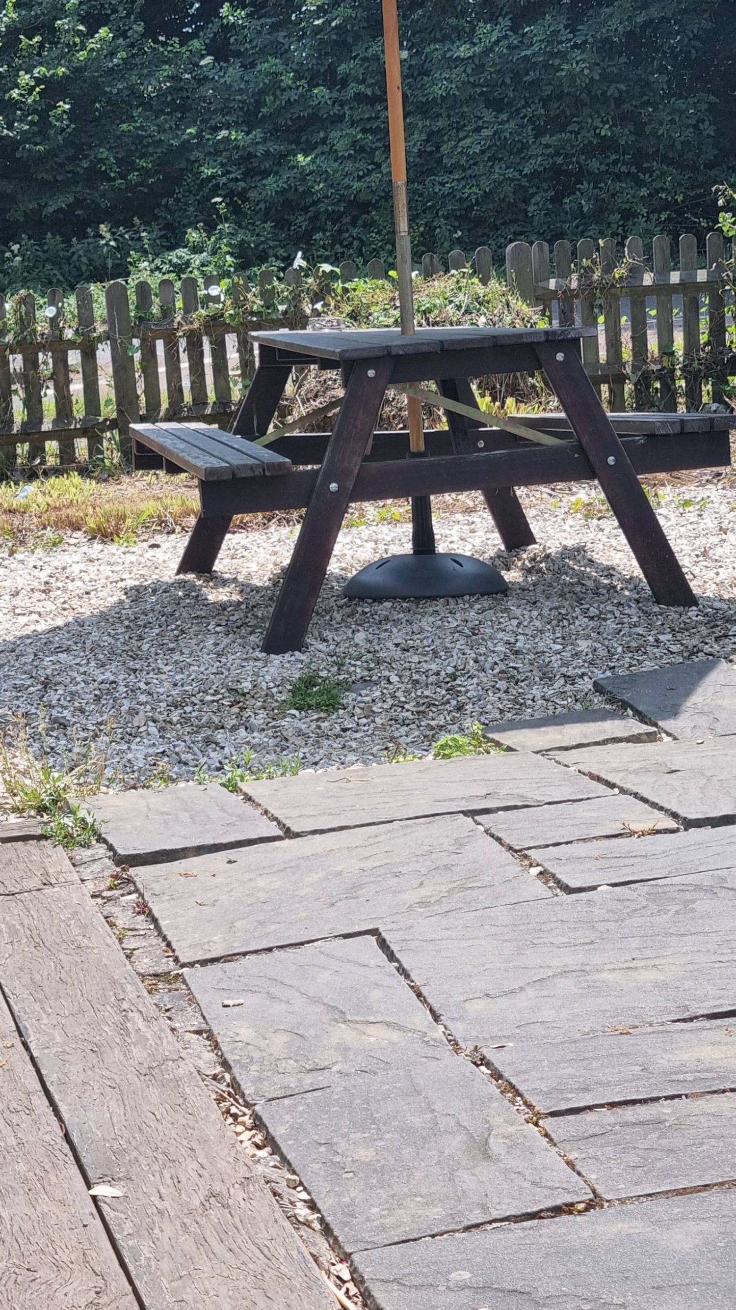 Shingle benched area