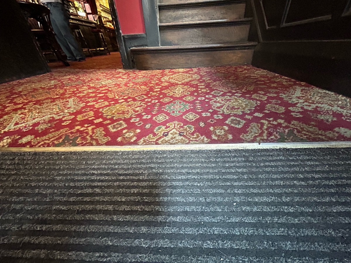 Small bump at end of doormat.