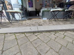 Step before door.