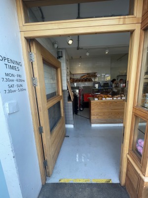 Push door from right to open.