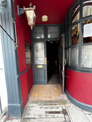 Main entrance. Pull double doors from middle to open.