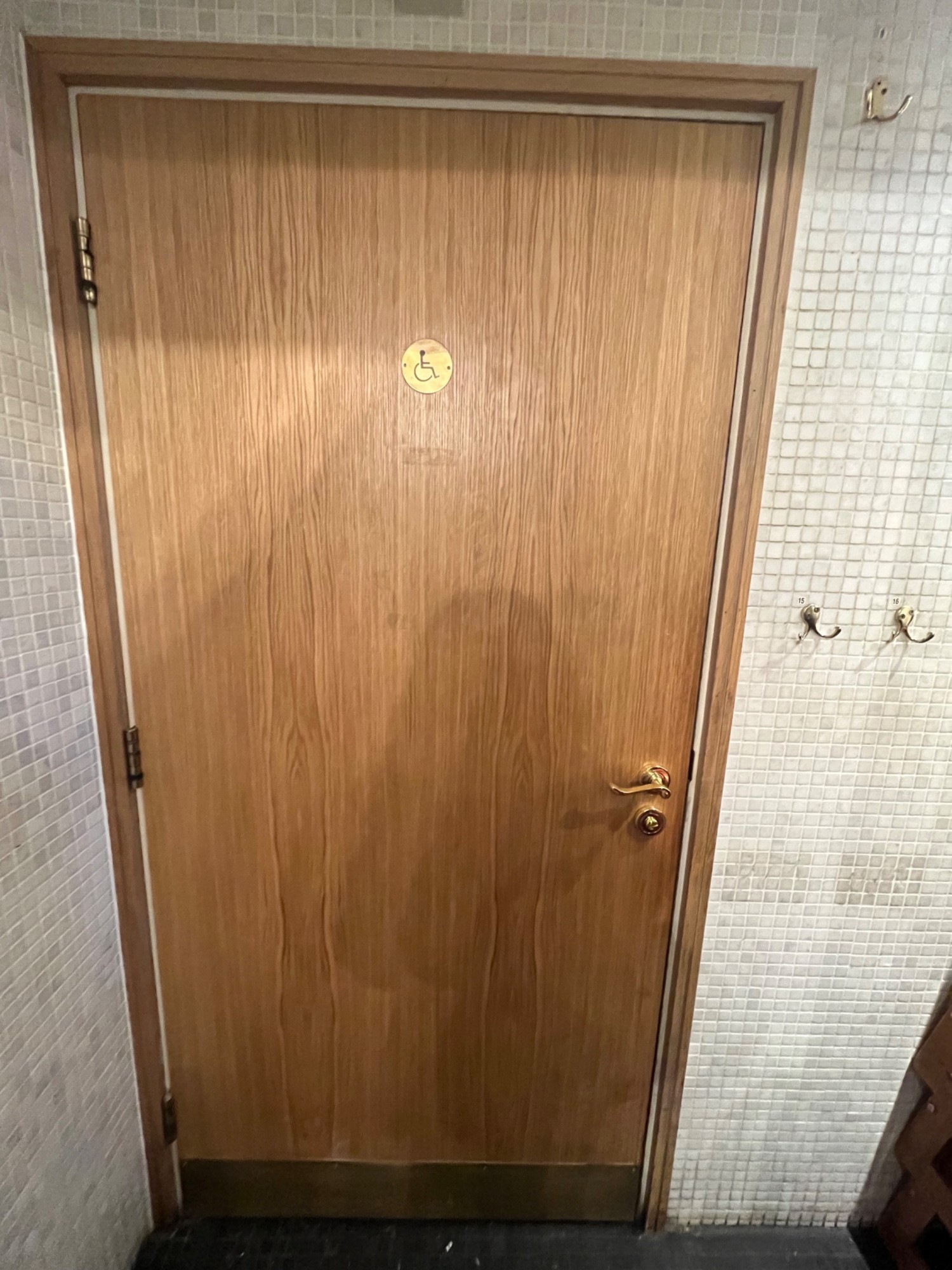 Bathroom door. Pull from right to open.