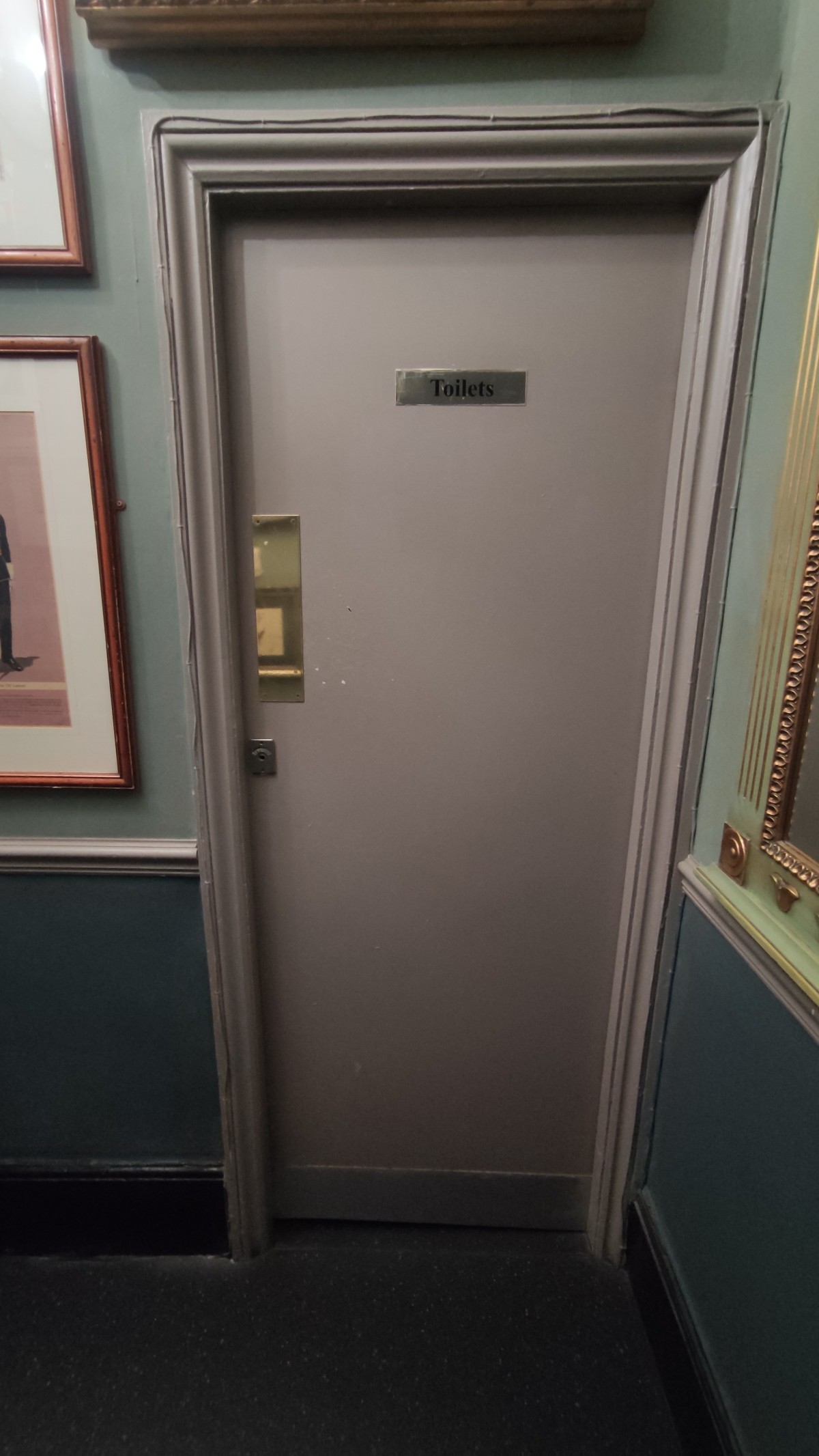 From end of path facing straight. Grey door ahead. Puhs to left to open.