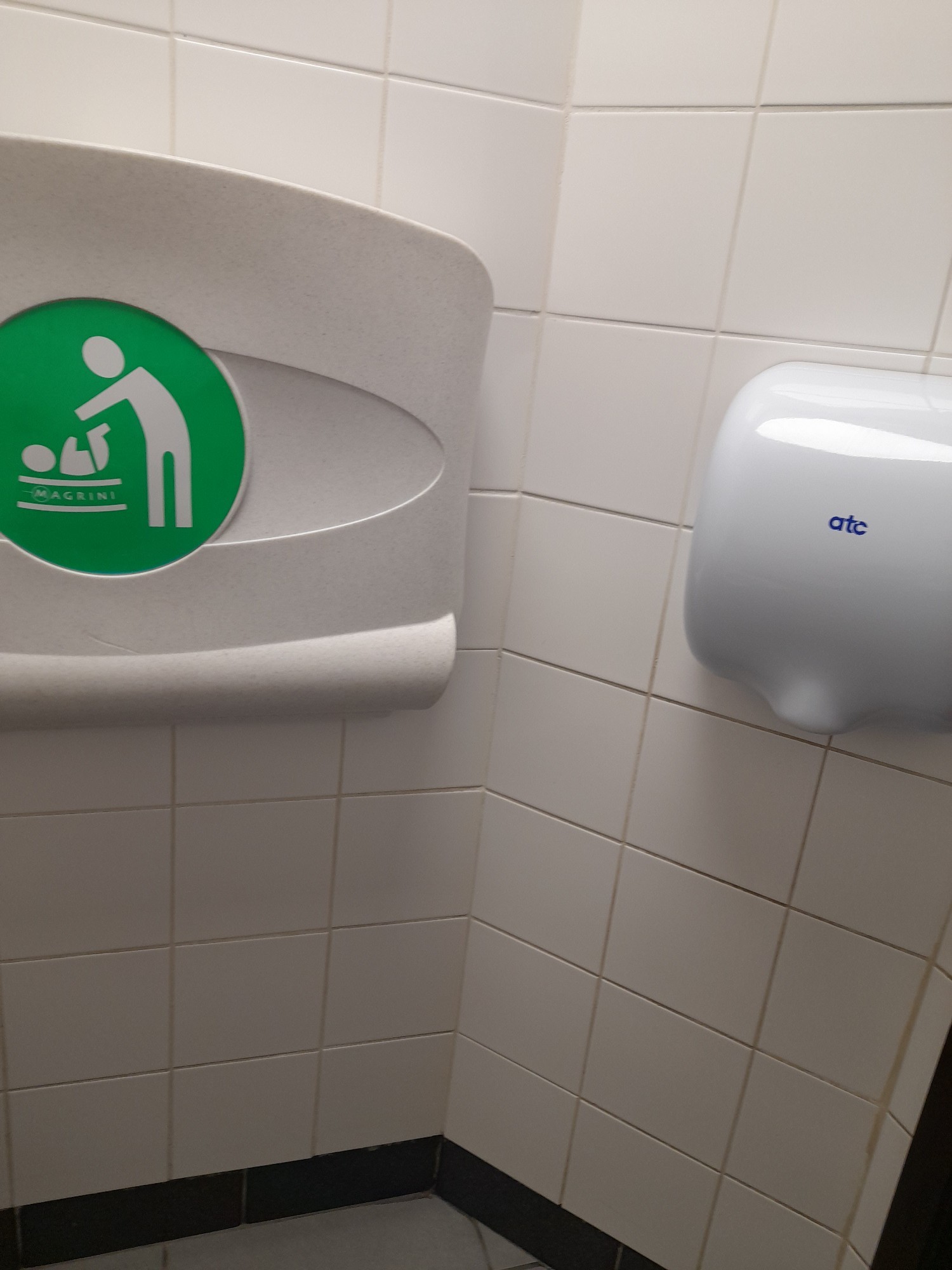 Baby changing and hand dryer