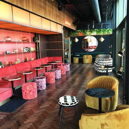 Additional seating for bar/restaurant. This pathway leads to the toilets and to the cinema screens.