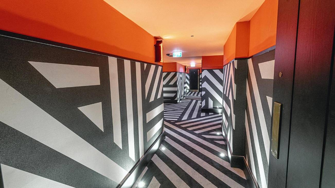 Hallway to the cinema screens.