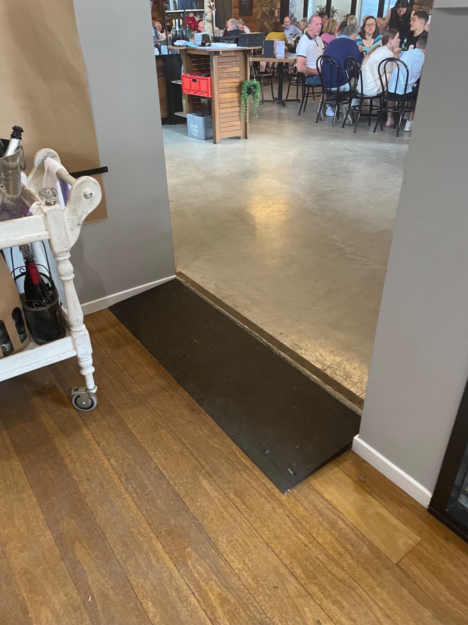 Small ramp up to main dining