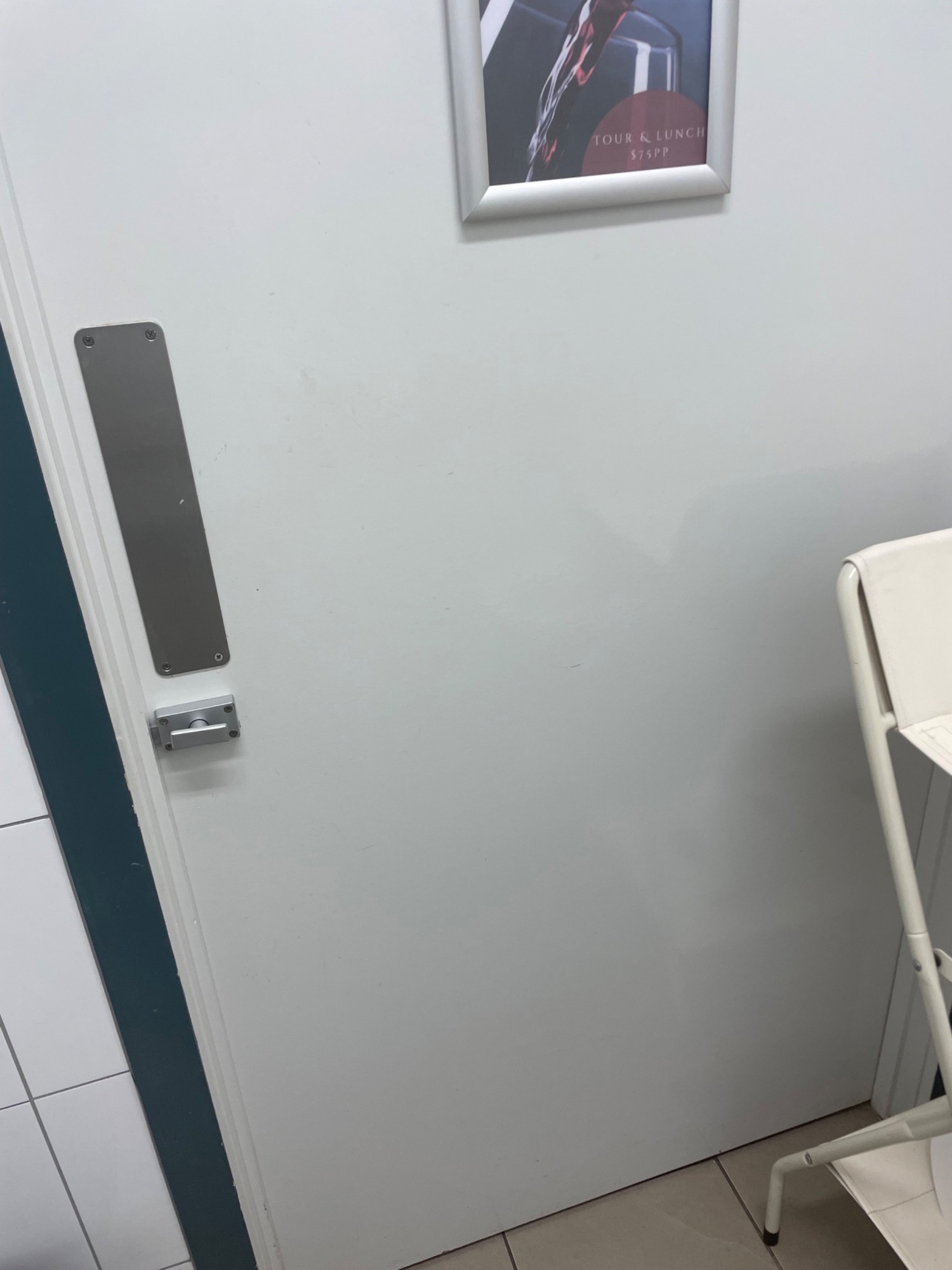 Push manaul door which opens inward