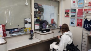 lowered countertop for post office