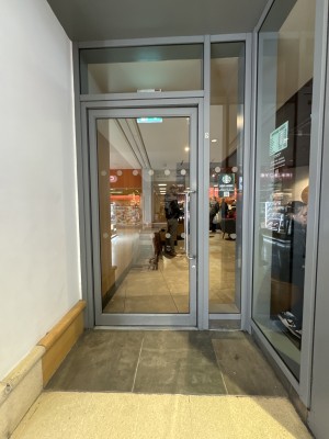 Main entrance door opens either inwards or outwards from right to left.
