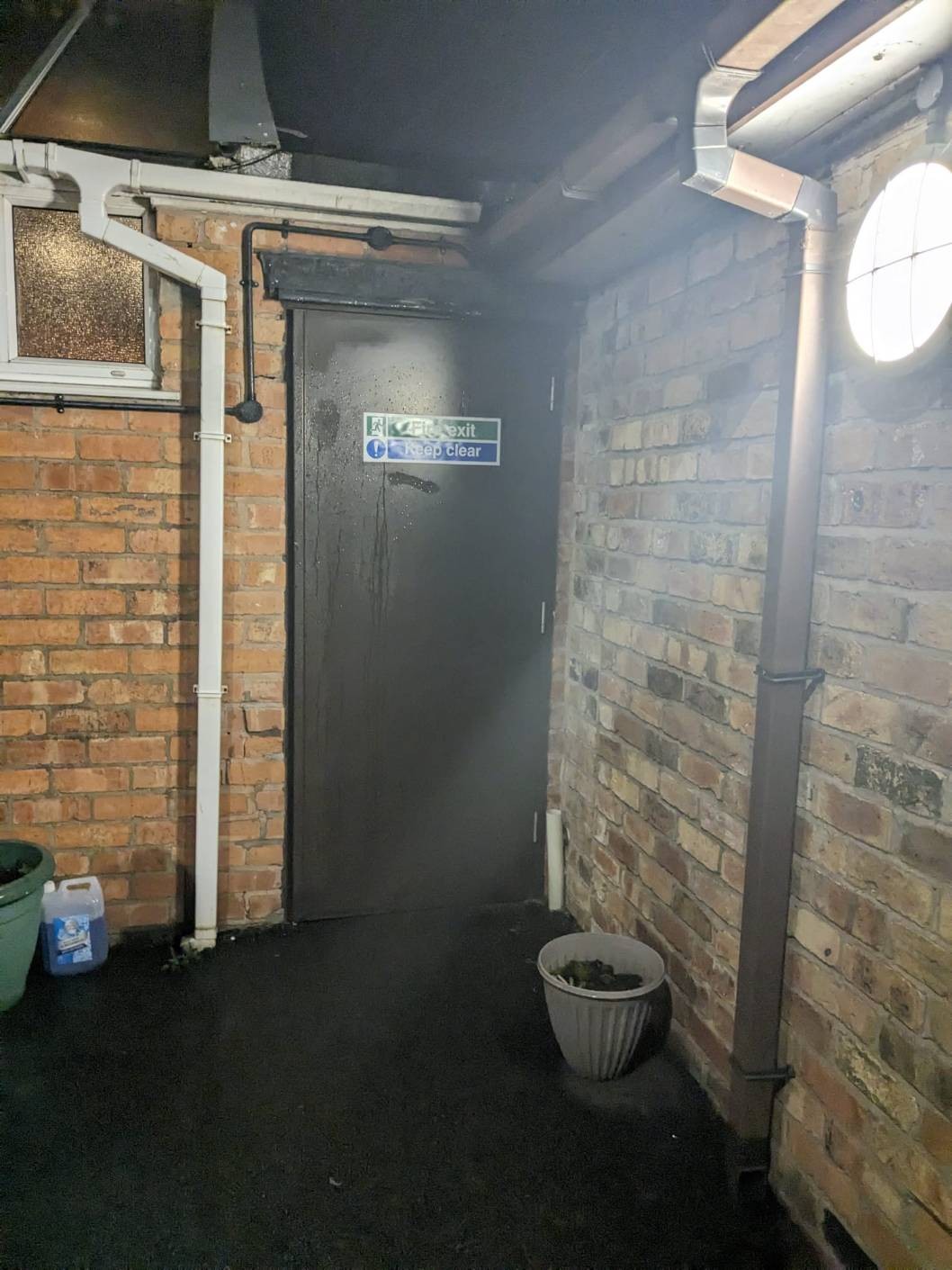 The door is quite slim, if your in a wheelchair it's a bit of a tight squeeze, be careful of your arms and hand whilst going through the door