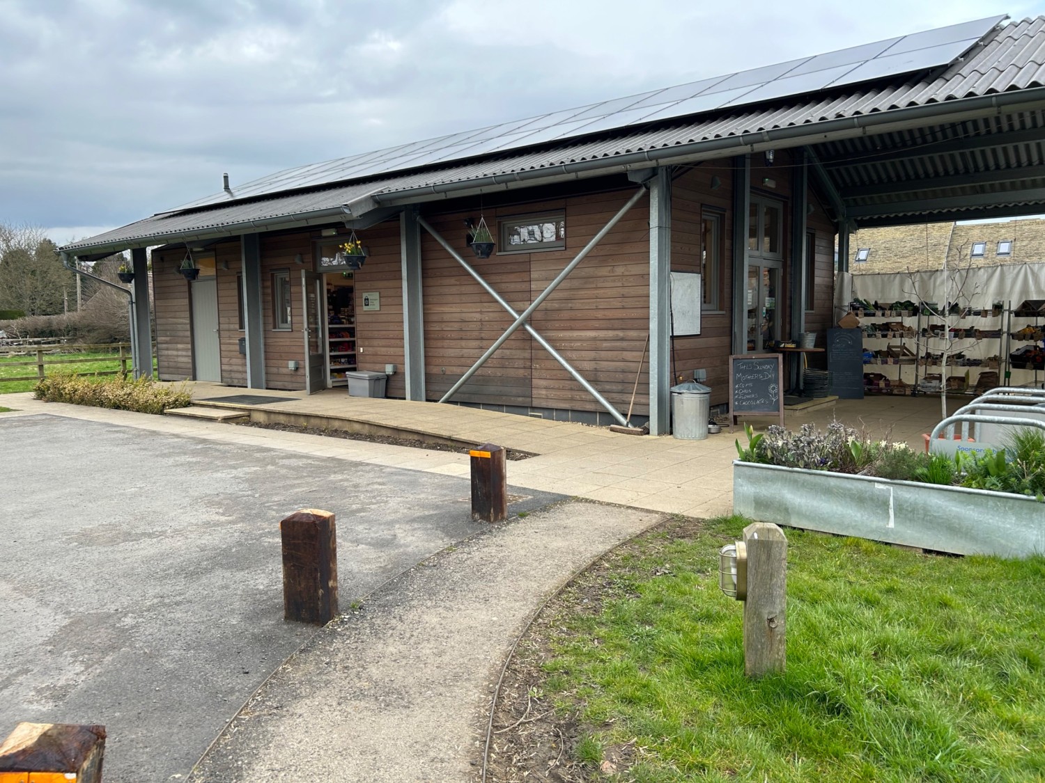 Exterior of the shop. Parking just outside, normally very easy to park but no designated blue badge space.
