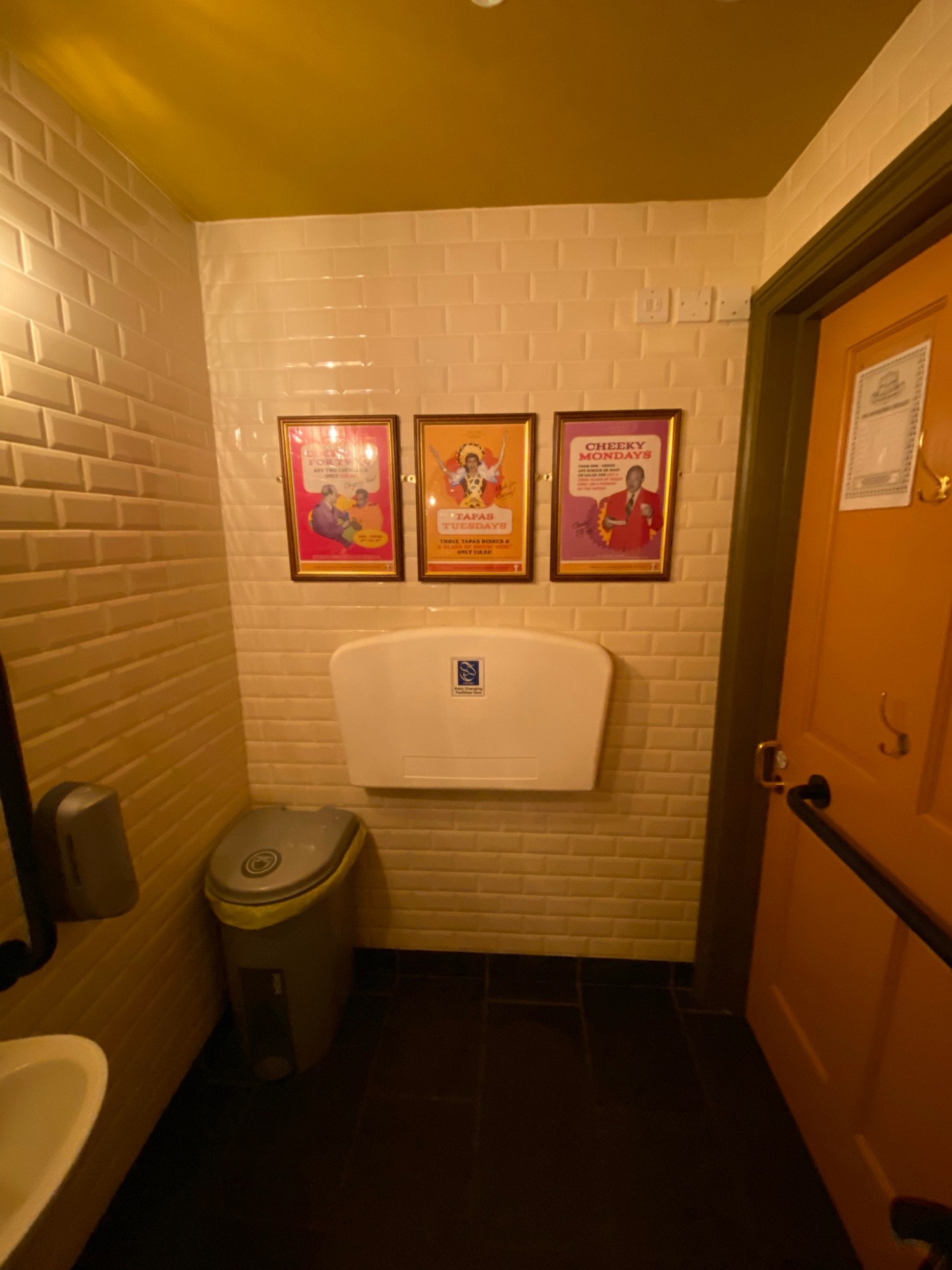 changing table at rear