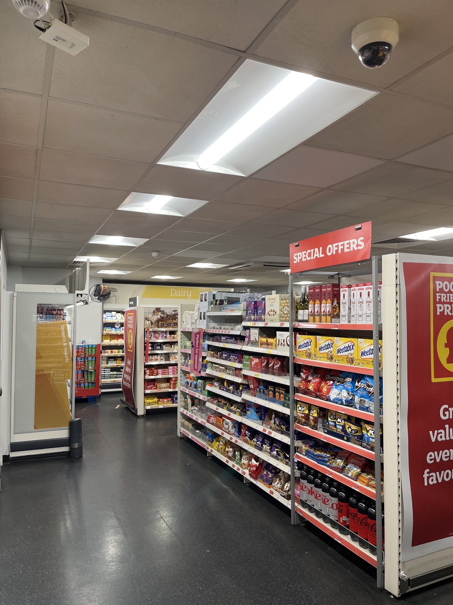 Aisles are wide, lot of space