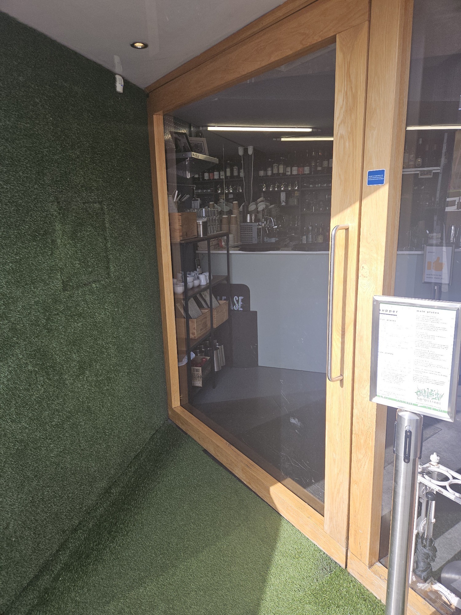 The outside of the entrance doorway