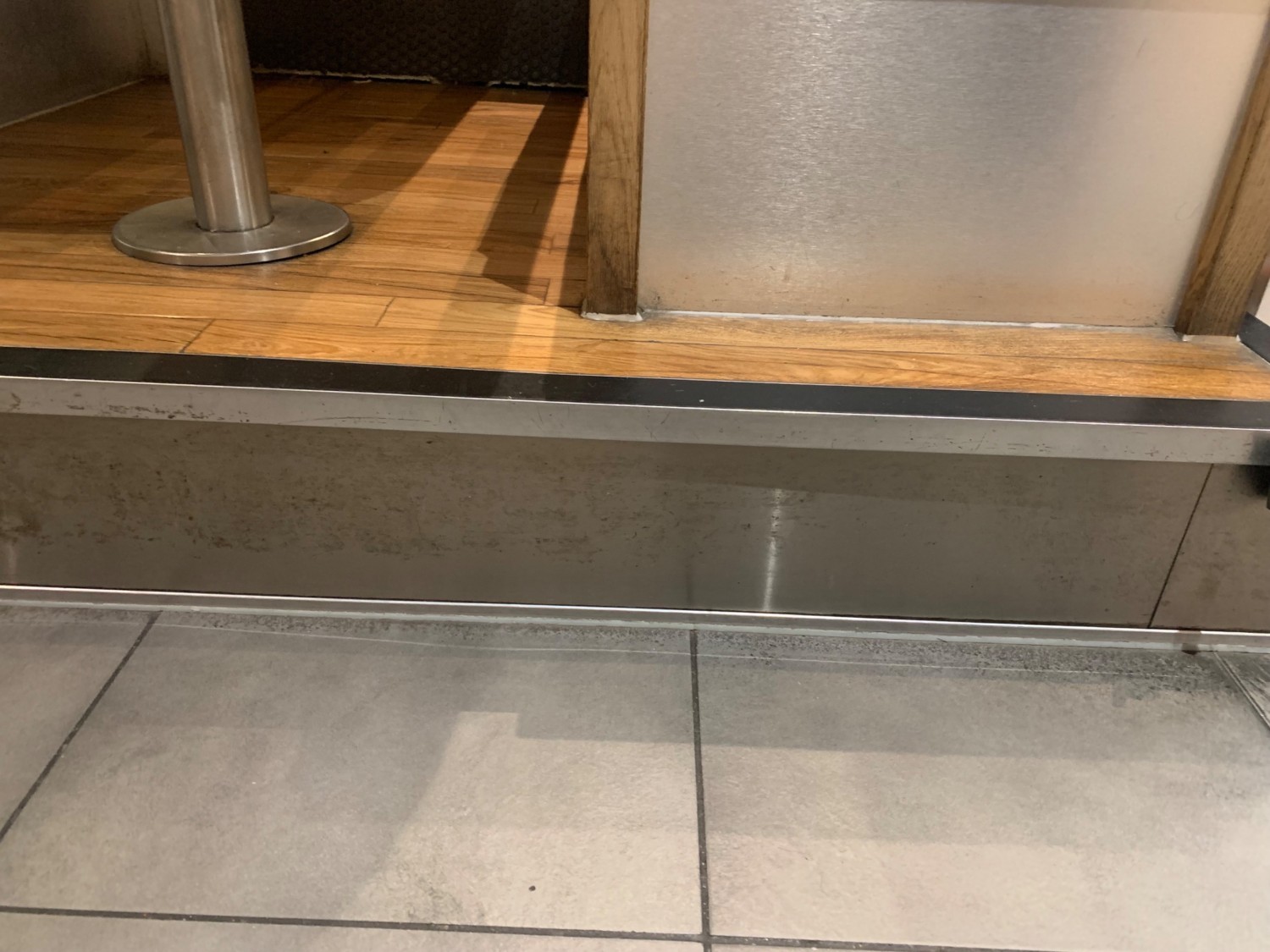 One step up to booth seating.