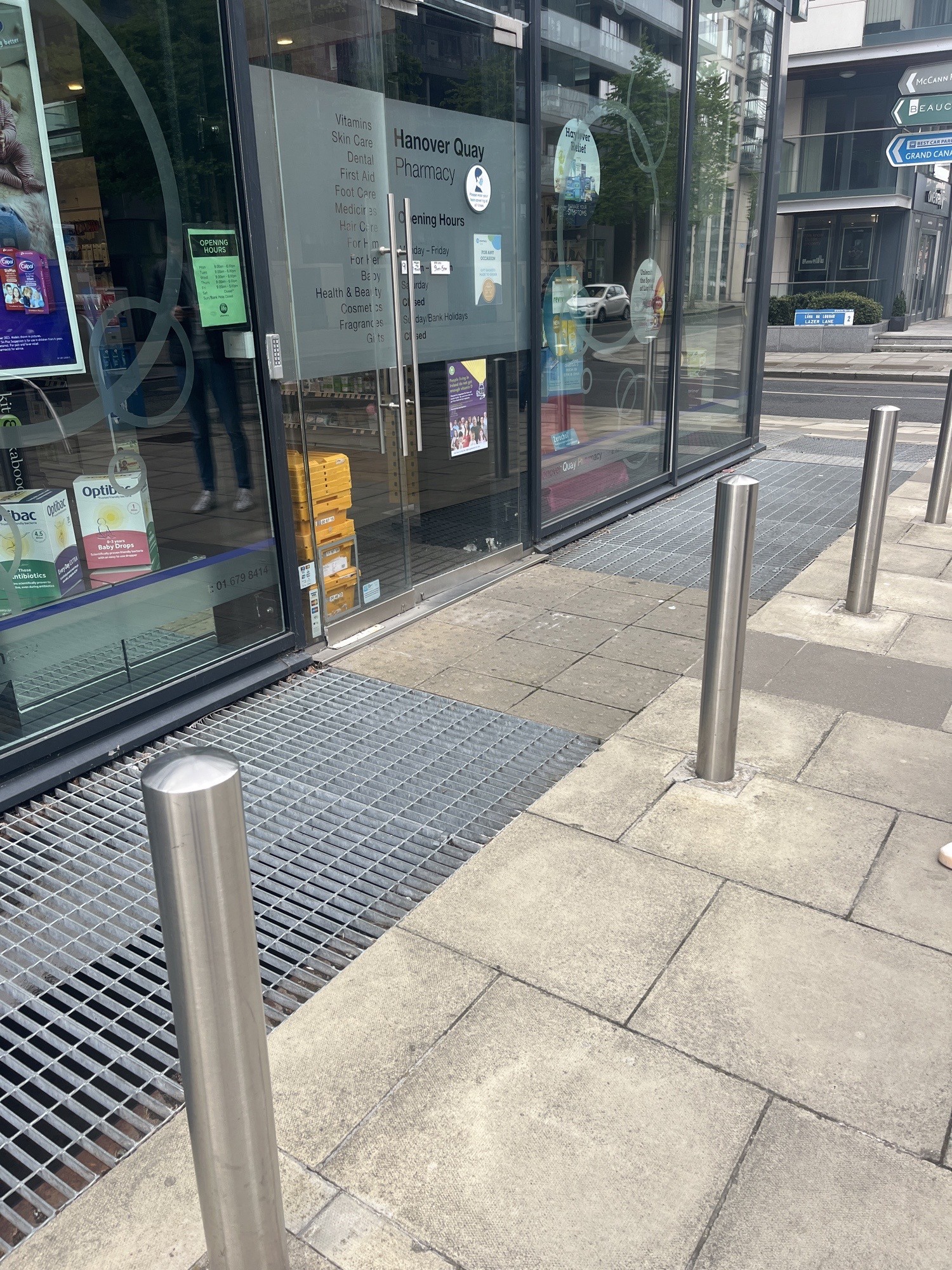 Outdoor entrance from left hand-side
