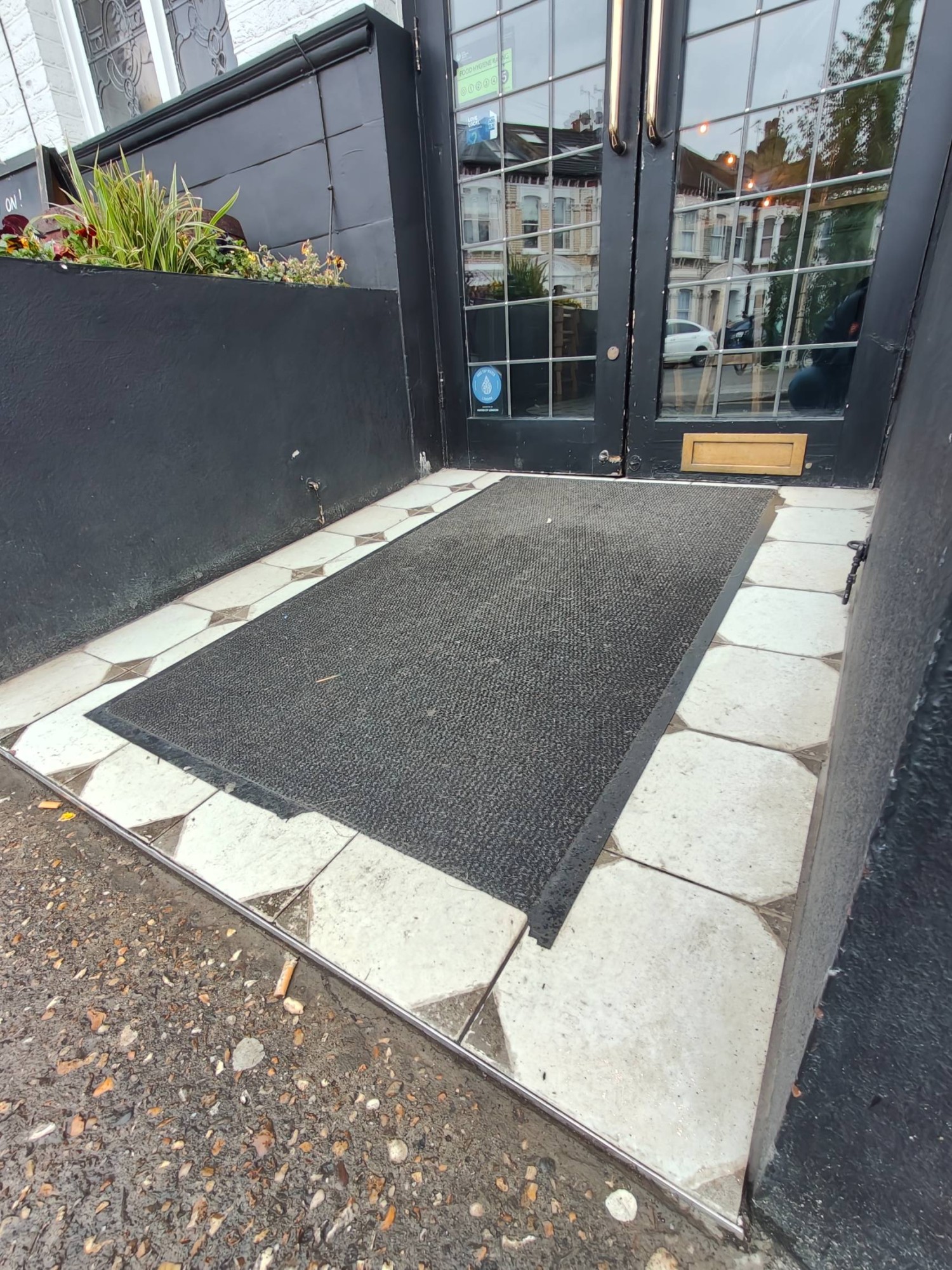 Built-in ramp to access the door.