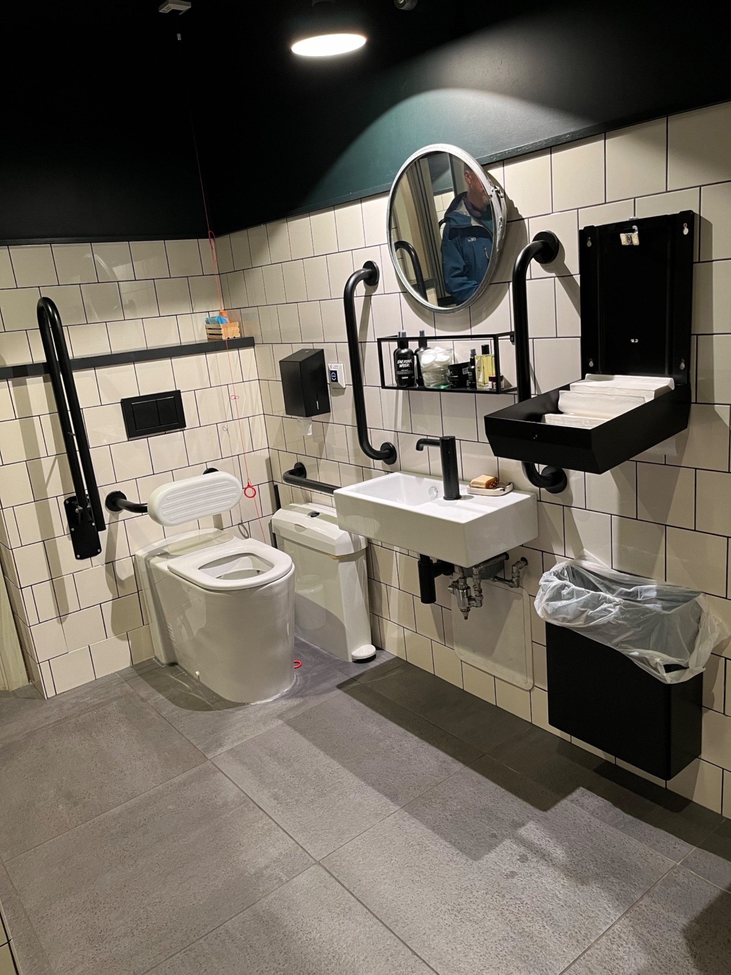 Well lit toilet area