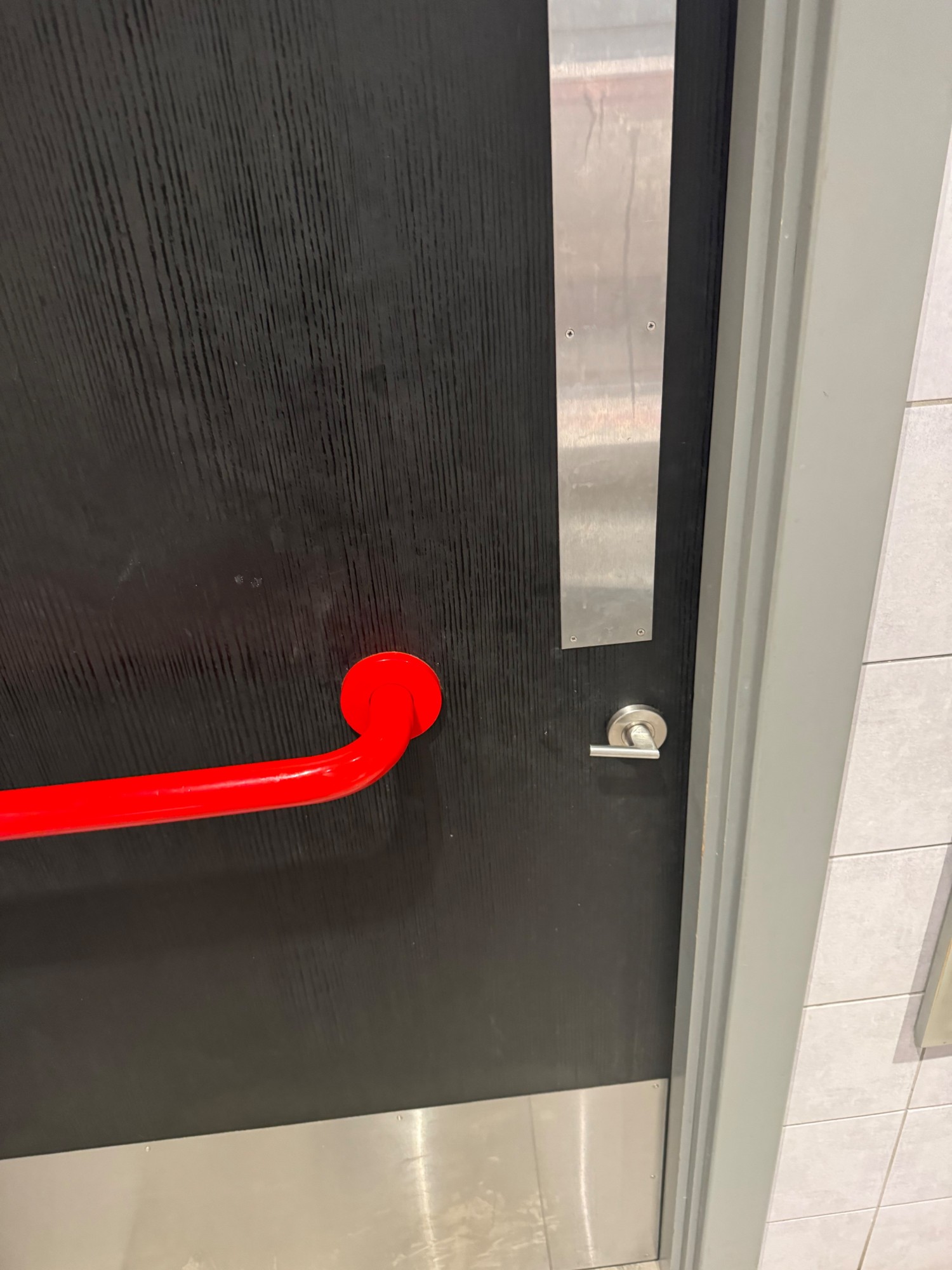 Lock twists and door pushes outwards