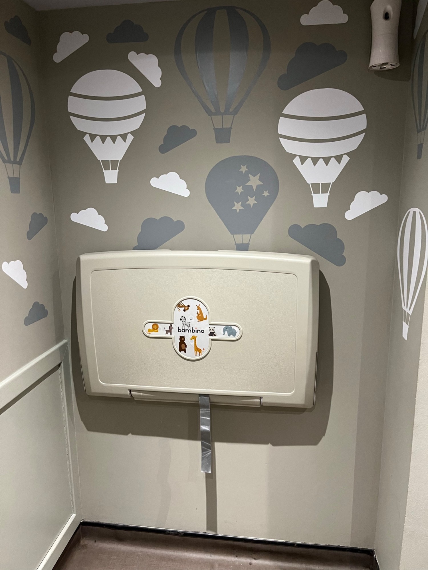 The baby changing area on the right