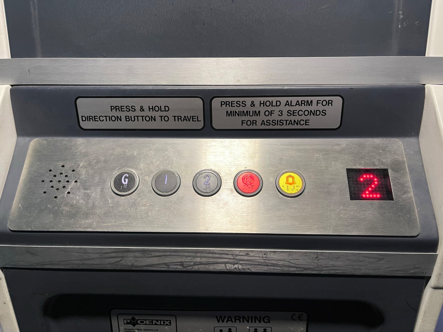 Lift controls showing required floor (2)