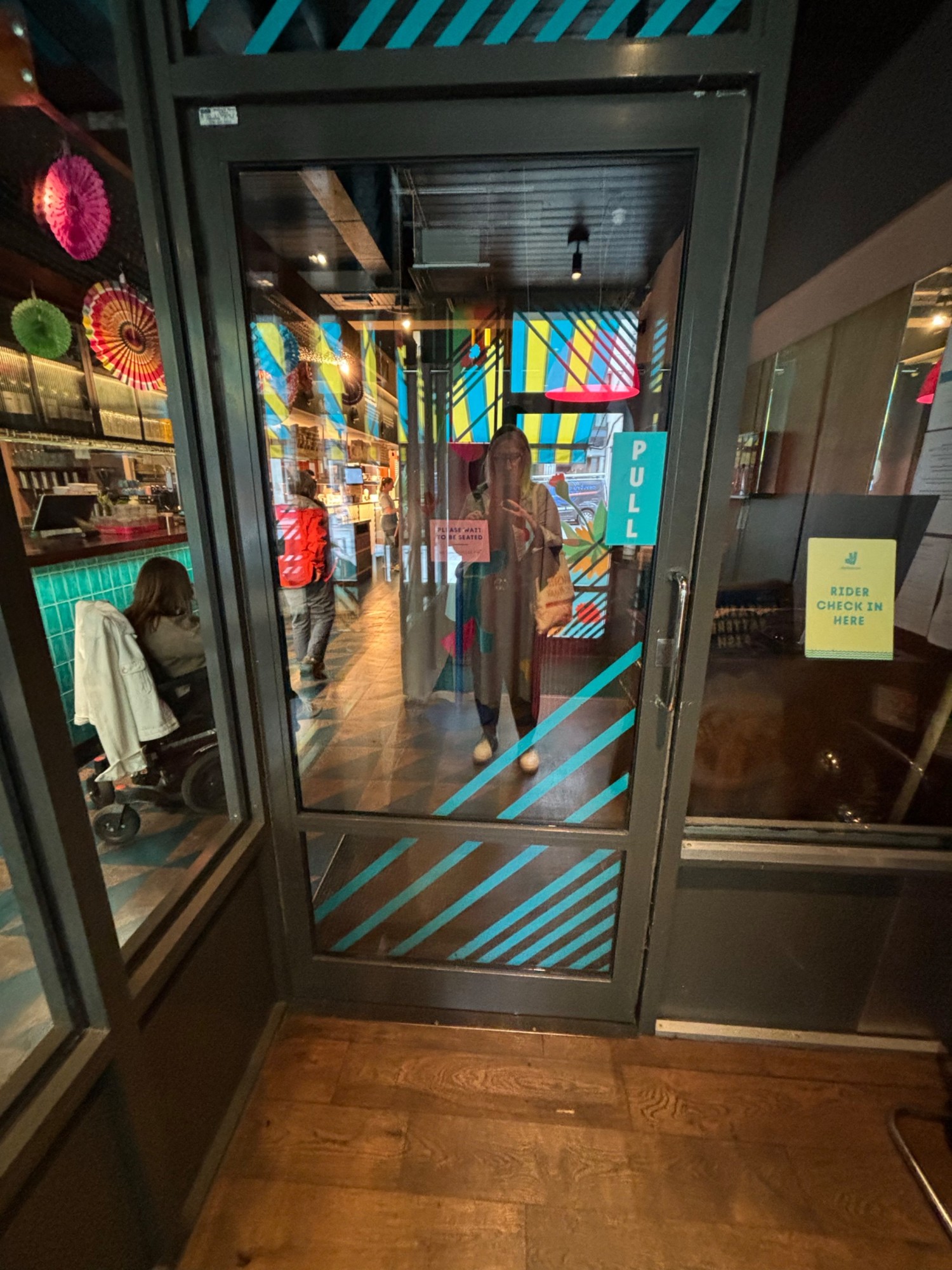 Second entry metal glass door.
Metal door bar on the right side of the door.