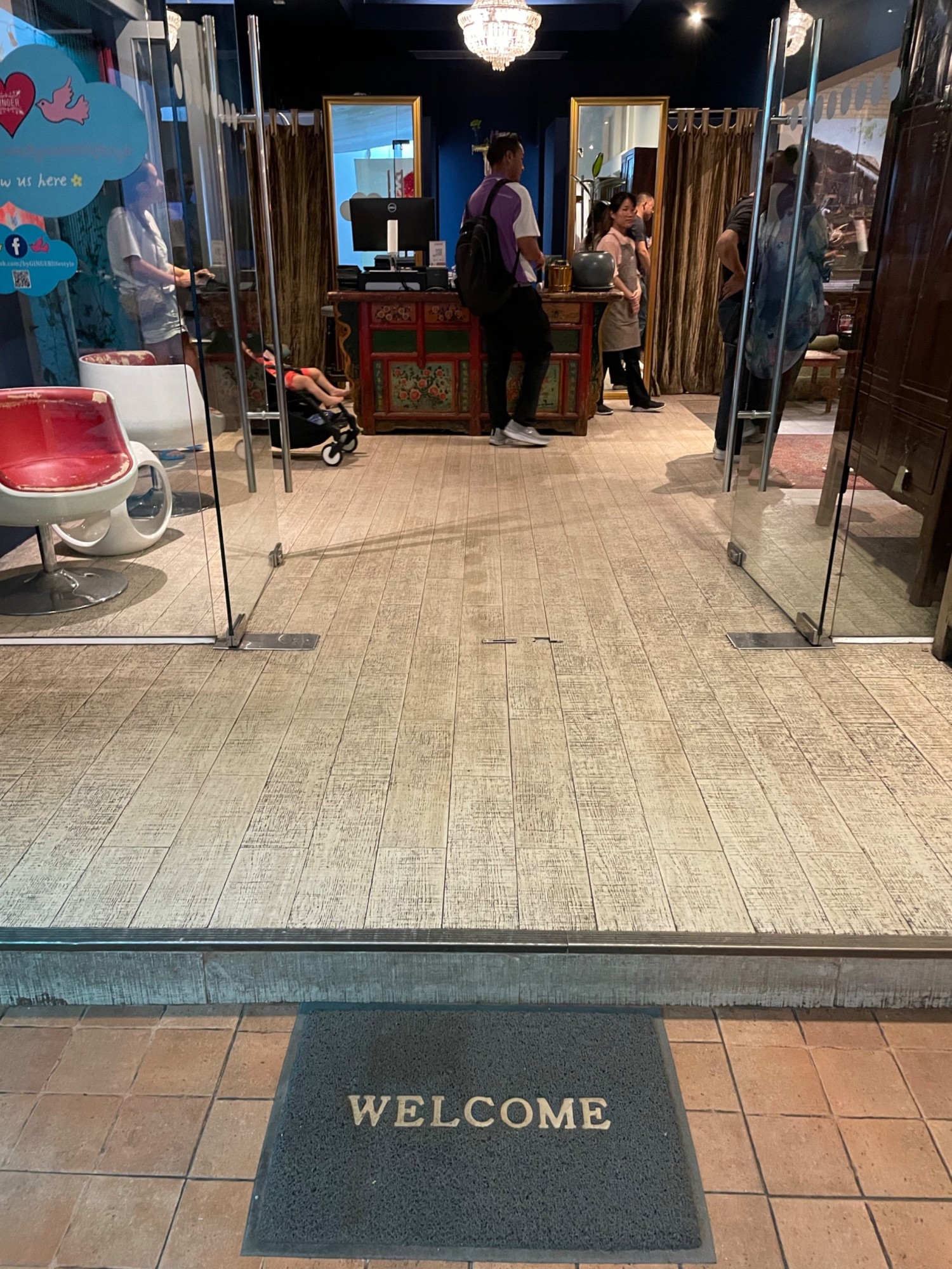 Main entrance - small step up first